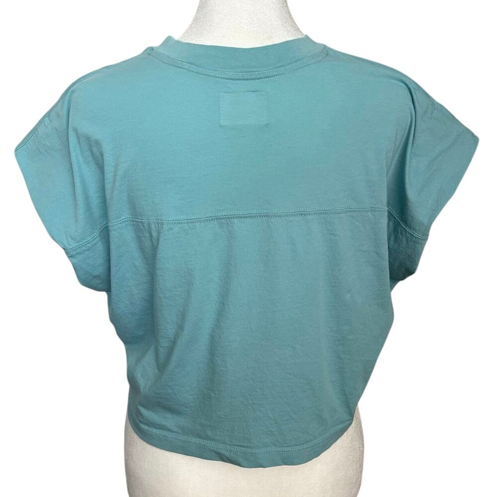 Bellerose Size XS CROM51 Crop Tee T Shirt Crewneck Blue Reef Waters Style T1570 - Picture 2 of 5